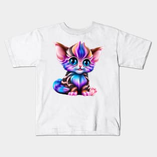 Adorable Striped Kitten Kids T-Shirt